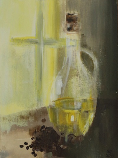 Bildwerk41 - Stillleben mit Karaffe - Acryl auf Papier - von Dr. Katharina Peitzner